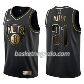 Canotte Uomo Brooklyn Nets Jarrett Allen 31 Nike Nero Golden Edition Swingman